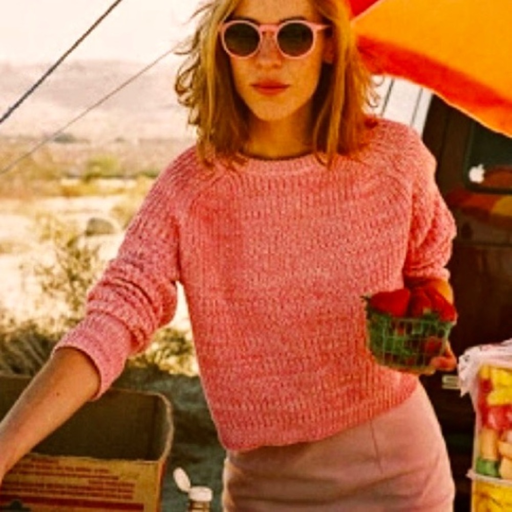 AMERICAN APPAREL CORAL PINK FISHERMAN SWEATER